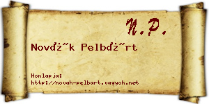 Novák Pelbárt névjegykártya